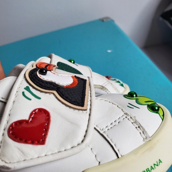 Dolce & Gabbana Kids Sneakers - White with Green Accents